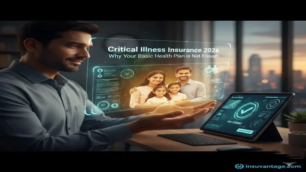 Man reviewing Critical Illness Insurance 2026 Plans for Family protection on insuvantage.com