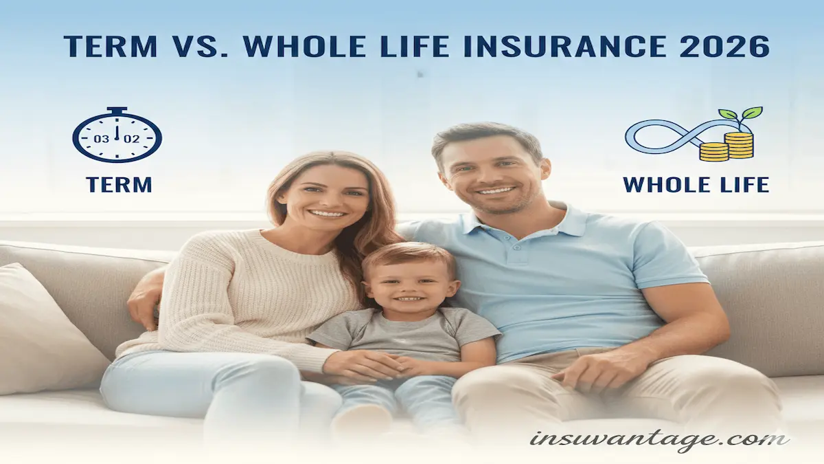 Term vs Whole Life Insurance 2026 comparison guide for families on insuvantage.com