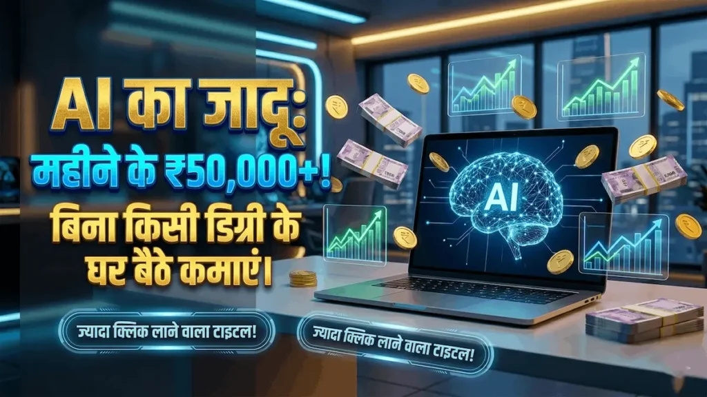 AI से घर बैठे पैसे कैसे कमाएं 2026 - महीने के ₹50,000 कमाने के तरीके