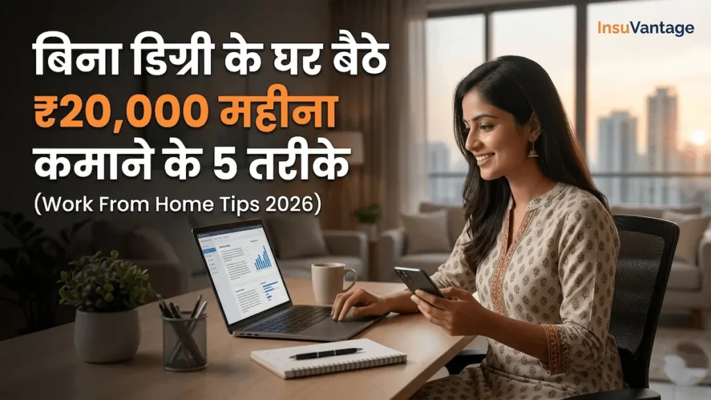 बिना डिग्री के घर बैठे पैसे कमाने के तरीके - InsuVantage Work from Home 2026