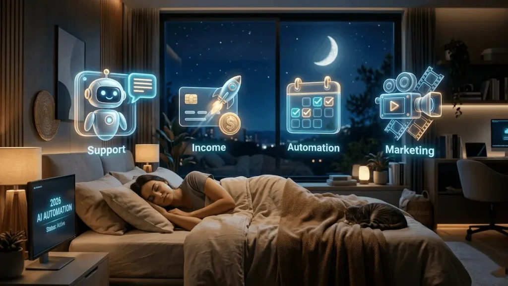 Alt Text: 8 AI tools running a one-person business while sleeping