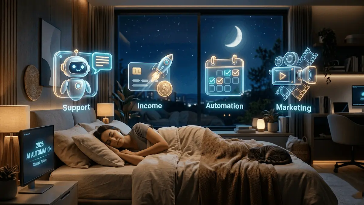 Alt Text: 8 AI tools running a one-person business while sleeping