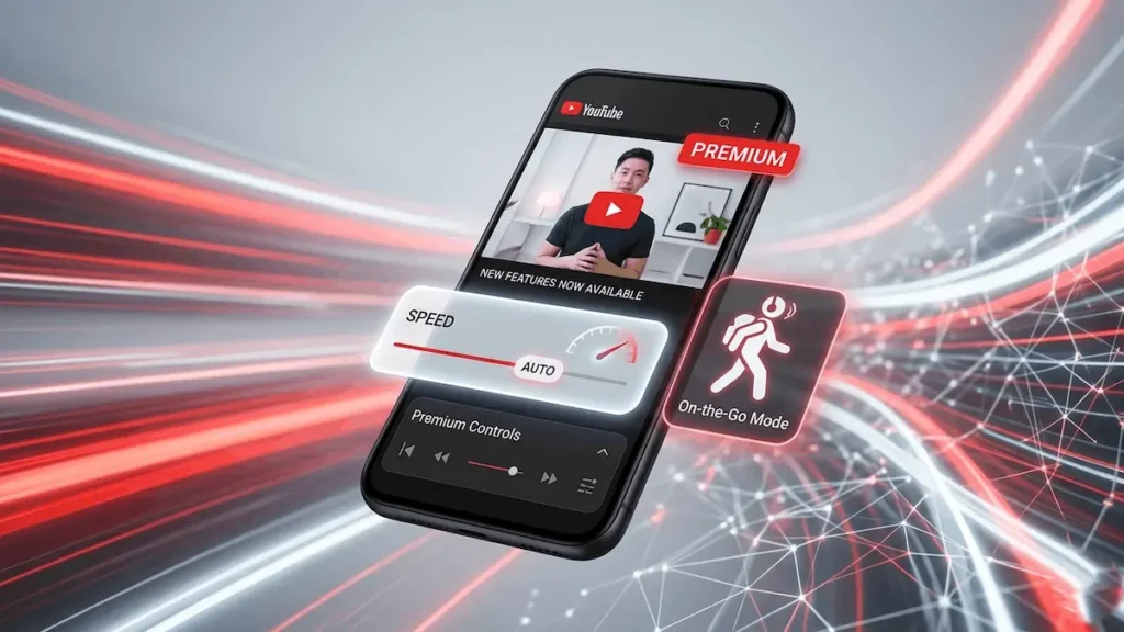 YouTube Premium New Features 2026 - Auto-Speed and On-the-Go Mode YouTube Premium New Features: Auto-Speed And On-the-Go Mode Now Available