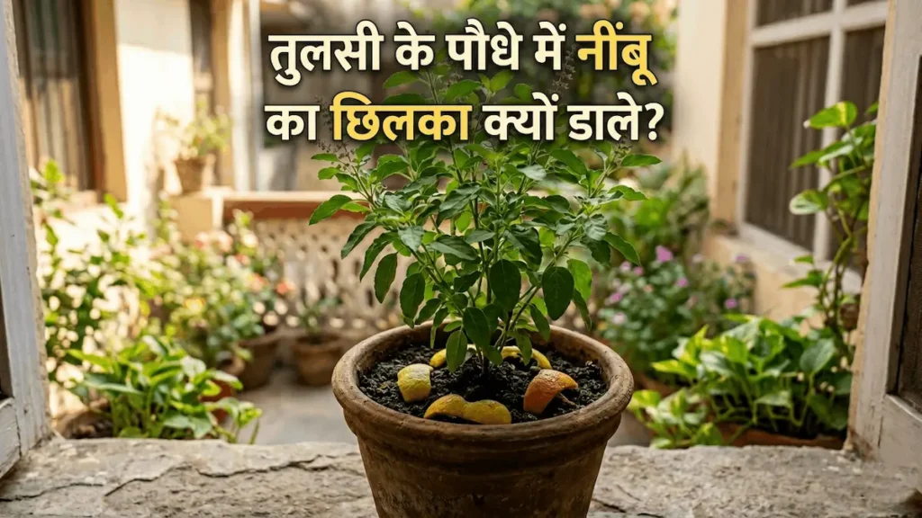 तुलसी के पौधे में नींबू का छिलका डालने के फायदे