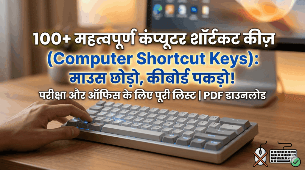 150+ महत्वपूर्ण कंप्यूटर शॉर्टकट की (Shortcut Keys) लिस्ट 2026