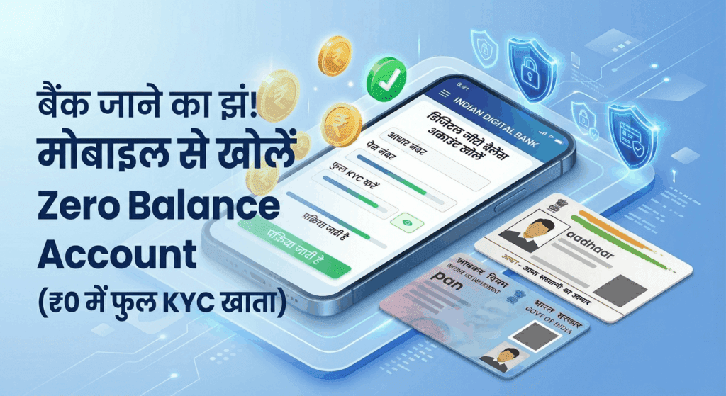 Zero Balance Account Kaise Khole Mobile Se"।