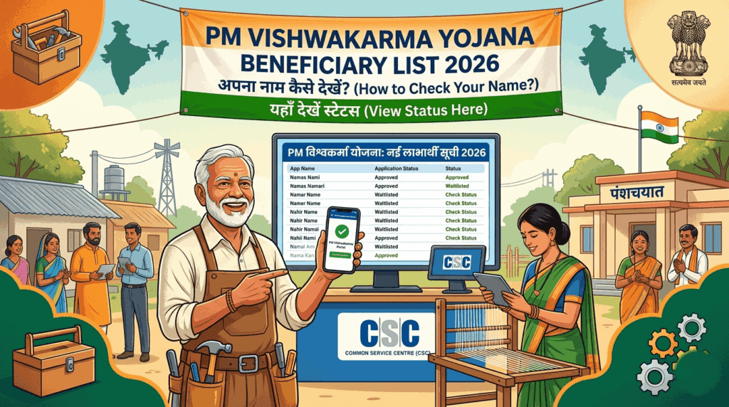 PM Vishwakarma Yojana Beneficiary List 2026: नई लिस्ट में नाम देखें
